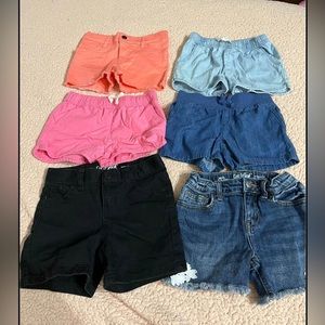 6 pairs of girls shorts size 6/6x